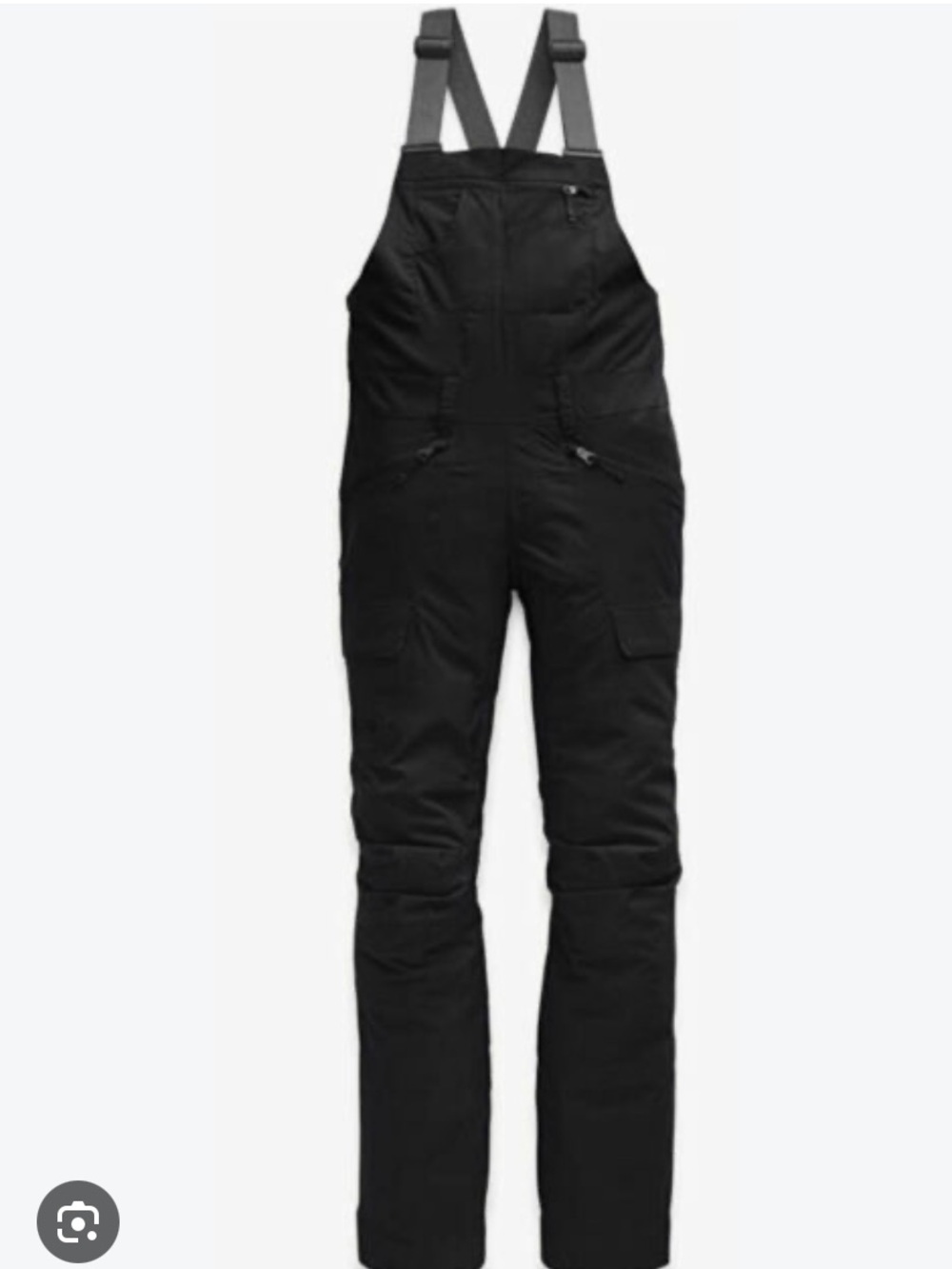 The North Face Womens  Bib Cargo Snow Pants with Gray Suspenders